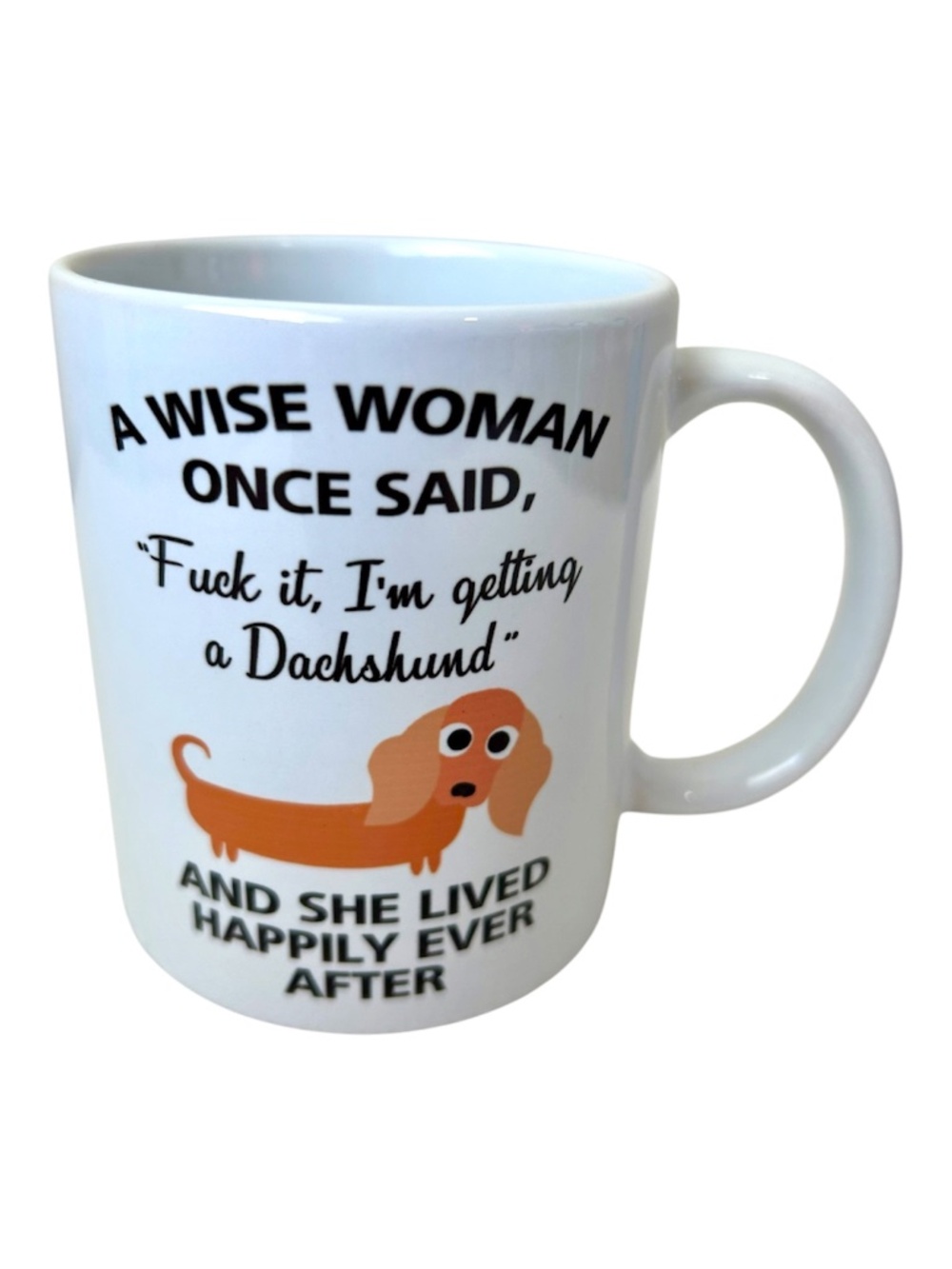 Dachshund Mug Coffee Tea Drinkware Ceramic Brown White Black Gift Present Dog